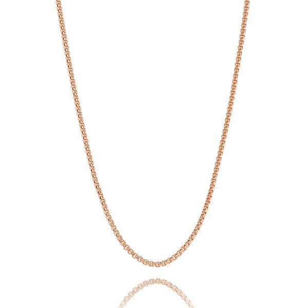 2mm Rose Gold Box Chain Necklace | Womens Chain Necklaces Chain Necklaces Chain Necklaces