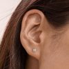 3mm Gold Cubic Zirconia Stud Earrings | Womens Stud Earrings Earrings Simple Earrings