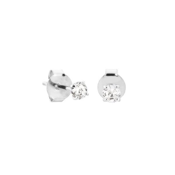 3mm Silver Cubic Zirconia Stud Earrings | Womens Stud Earrings Earrings Simple Earrings