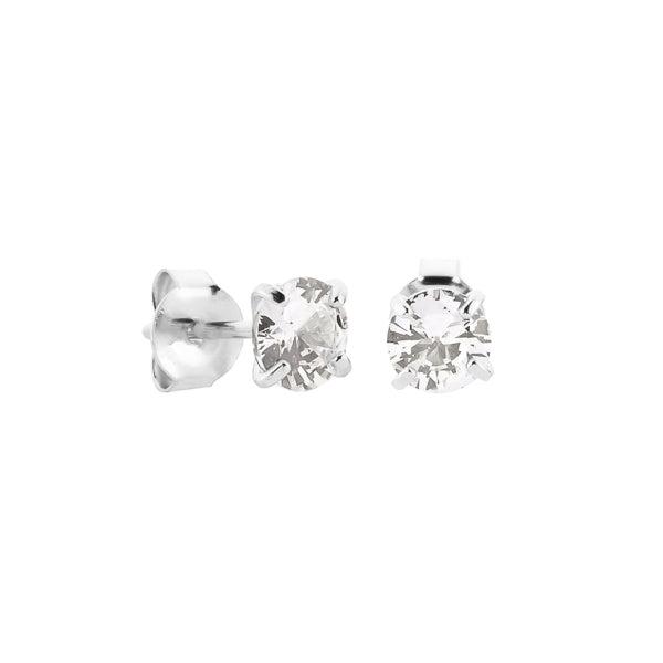 5mm Silver Cubic Zirconia Stud Earrings | Womens Stud Earrings Earrings Simple Earrings