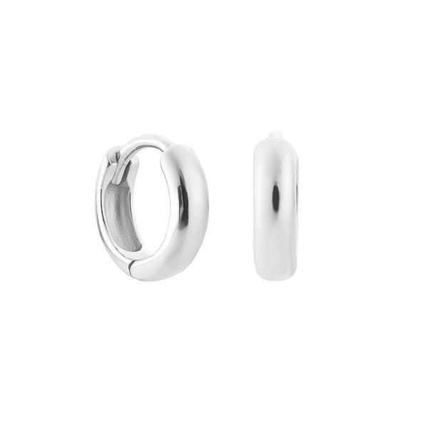 8mm Silver Huggie Hoop Earrings | Womens Huggie Earrings Earrings Hoop Earrings