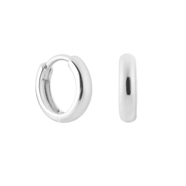 9mm Silver Huggie Hoop Earrings | Womens Simple Earrings Earrings Hoop Earrings