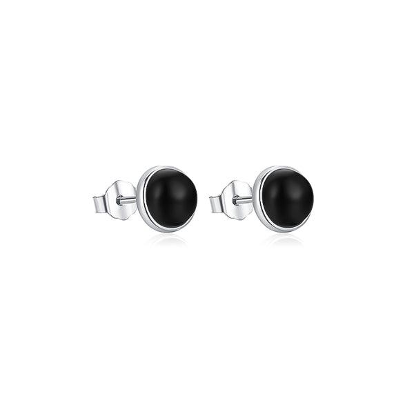 Black Agate Stud Earrings | Womens Stud Earrings Earrings Simple Earrings