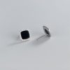 Black Square CZ Halo Stud Earrings | Womens Stud Earrings Earrings Stud Earrings