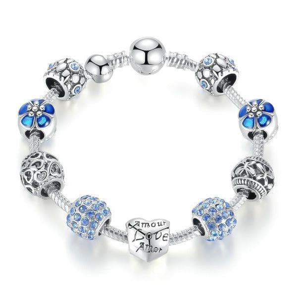 Blue Love Charm Bracelet | Womens Charm Bracelets Bracelets Chain Bracelets