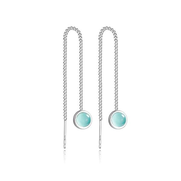 Blue Opal Threader Earrings | Womens Simple Earrings Earrings Simple Earrings