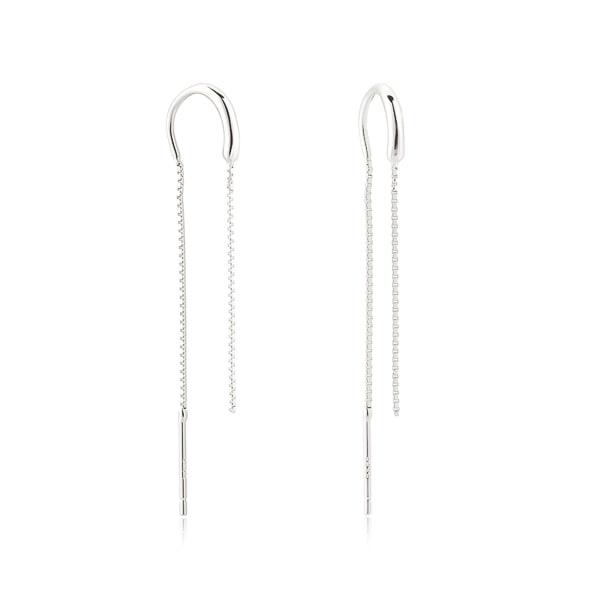 Classic Silver Threader Earrings | Womens Simple Earrings Earrings Simple Earrings