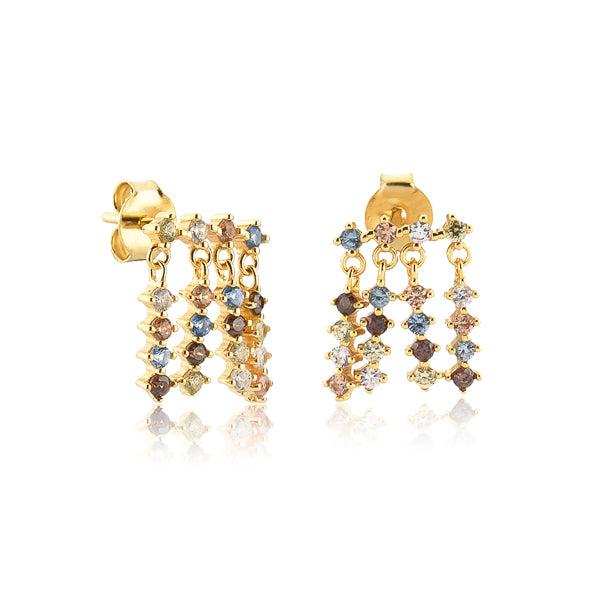 Colorful CZ Drop Dangle Stud Earrings | Womens Drop Earrings Drop Earrings Drop Earrings