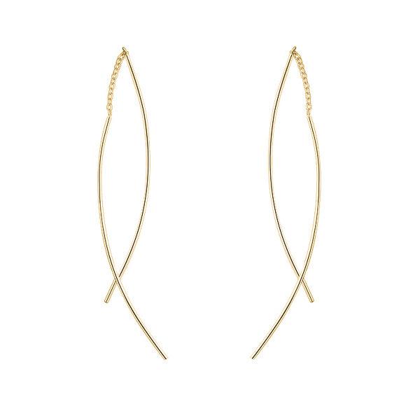 Delicate Gold Wire Threader Earrings | Womens Simple Earrings Earrings Simple Earrings