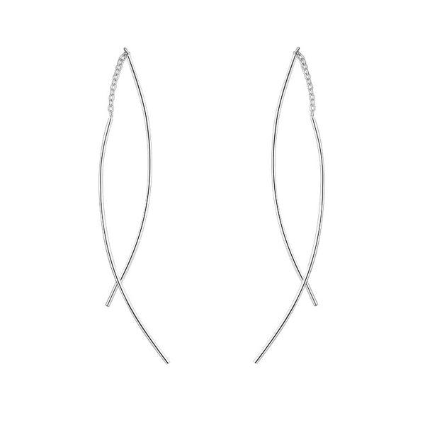 Delicate Silver Wire Threader Earrings | Womens Simple Earrings Earrings Simple Earrings