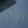 Delicate Silver Wire Threader Earrings | Womens Simple Earrings Earrings Simple Earrings