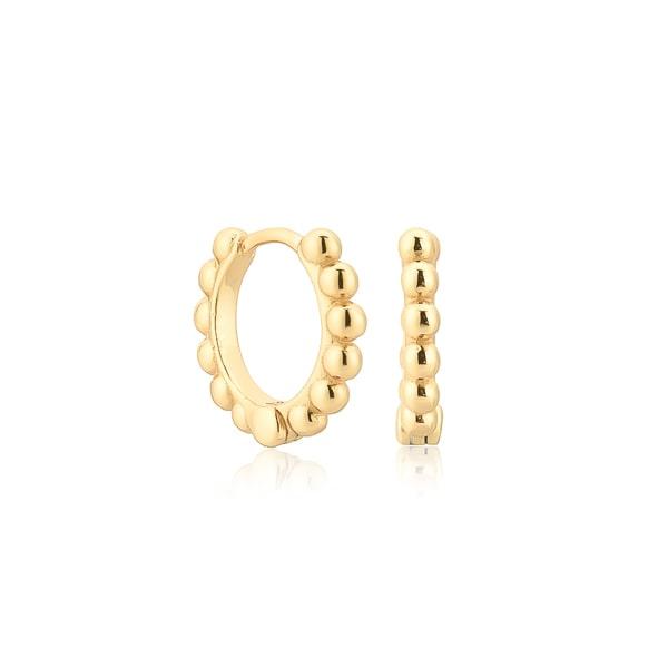 Gold Bead Huggie Hoop Earrings | Womens Sleeper Earrings Earrings Hoop Earrings