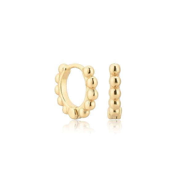 Gold Bead Mini Huggie Hoop Earrings | Womens Simple Earrings Earrings Hoop Earrings