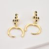 Gold Black Crystal Cross Mini Hoop Earrings | Womens Hoop Earrings Earrings Hoop Earrings