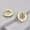 Gold Black Crystal Huggie Earrings | Womens Hoop Earrings Earrings Hoop Earrings