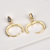 Gold Black Crystal Huggie Teardrop Earrings | Womens Huggie Earrings Earrings Hoop Earrings