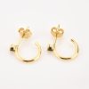 Gold Black Crystal Stud Huggie Hoop Earrings | Womens Stud Earrings Earrings Hoop Earrings