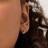 Gold Black Emerald-Cut Crystal Huggie Earrings | Womens Hoop Earrings Earrings Hoop Earrings