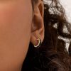 Gold Black Emerald-Cut Crystal Mini Hoop Earrings | Womens Hoop Earrings Earrings Hoop Earrings