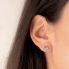 Gold Blue Floral Crystal Cluster Stud Earrings | Womens Stud Earrings Earrings Stud Earrings