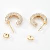 Gold Chunky Crystal Huggie Hoop Earrings | Womens Huggie Earrings Earrings Hoop Earrings