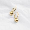 Gold Chunky Dangle Heart Hoop Earrings | Womens Hoop Earrings Earrings Hoop Earrings