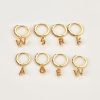 Gold Colorful Crystal Initial Letter Earrings | Womens Huggie Earrings Earrings Hoop Earrings