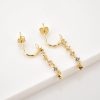 Gold Colorful CZ Drop Chain Hoop Earrings | Womens Huggie Earrings Drop Earrings Drop Earrings