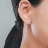 Gold Crystal Butterfly Stud Earrings | Womens Stud Earrings Earrings Simple Earrings