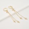 Gold Crystal Cross Drop Chain Hoop Earrings | Womens Drop Earrings Drop Earrings Drop Earrings