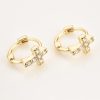 Gold Crystal Cross Huggie Hoop Earrings | Womens Hoop Earrings Earrings Hoop Earrings