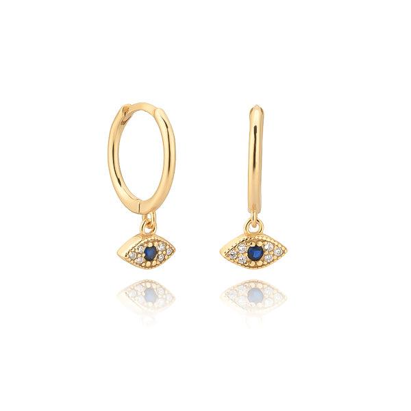 Gold Crystal Eye Mini Hoop Earrings | Womens Drop Earrings Drop Earrings Drop Earrings