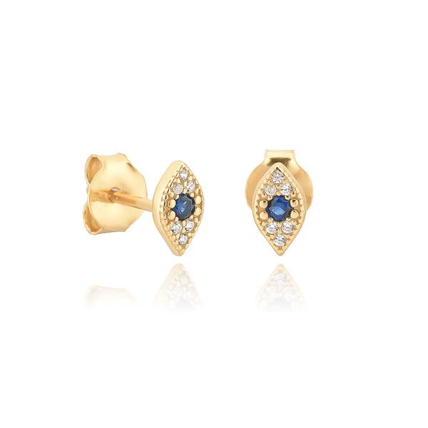 Gold Crystal Eye Stud Earrings | Womens Stud Earrings Earrings Stud Earrings