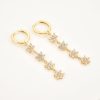 Gold Crystal Flower Drop Chain Earrings | Womens Huggie Earrings Drop Earrings Drop Earrings