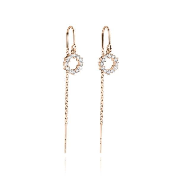 Gold Crystal Halo Threader Earrings | Womens Threader Earrings Earrings Threader Earrings