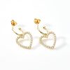 Gold Crystal Heart Dangle Drop Earrings | Womens Drop Earrings Drop Earrings Drop Earrings