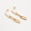 Gold Crystal Link Chain Drop Earrings | Womens Drop Earrings Drop Earrings Drop Earrings