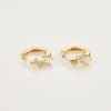 Gold Crystal Mini Huggie Hoop Earrings | Womens Sleeper Earrings Earrings Hoop Earrings