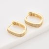 Gold Crystal Pavé Oval Hoop Earrings | Womens Hoop Earrings Earrings Hoop Earrings