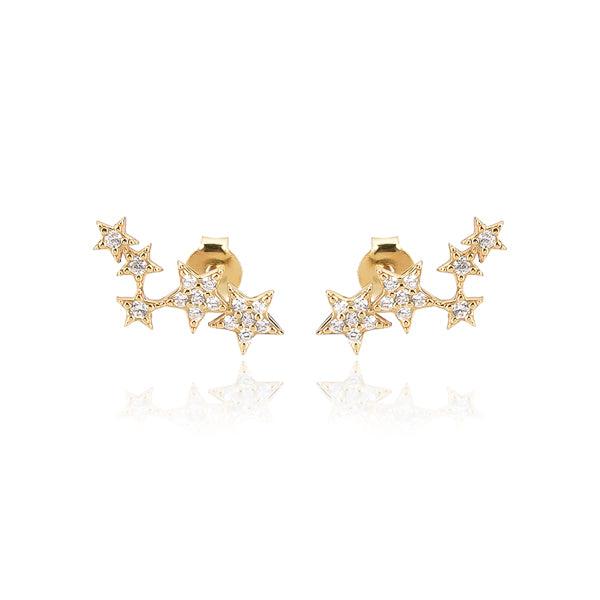 Gold Crystal Star Cluster Earrings | Womens Stud Earrings Earrings Stud Earrings