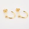 Gold Crystal Stud Huggie Hoop Earrings | Womens Hoop Earrings Earrings Hoop Earrings