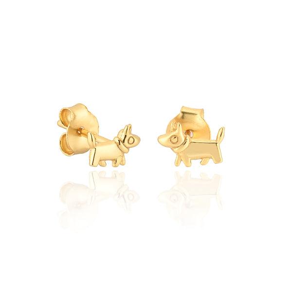 Gold Dog Stud Earrings | Womens Simple Earrings Earrings Simple Earrings