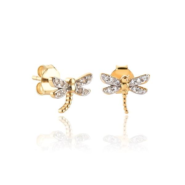 Gold Dragonfly Stud Earrings | Womens Stud Earrings Earrings Stud Earrings