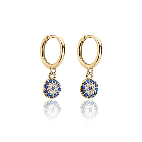 Gold Evil Eye Huggie Hoop Earrings | Womens Drop Earrings Drop Earrings Drop Earrings