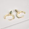 Gold Green Crystal Huggie Teardrop Earrings | Womens Drop Earrings Drop Earrings Drop Earrings