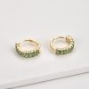 Gold Green Emerald-Cut Crystal Mini Hoop Earrings | Womens Hoop Earrings Earrings Hoop Earrings