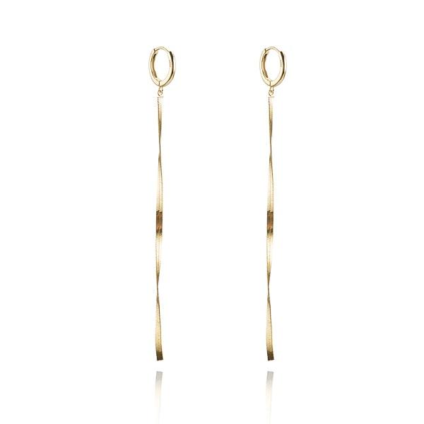 Gold Herringbone Chain Earrings | Womens Drop Earrings Drop Earrings Drop Earrings