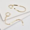 Gold Herringbone Chain Earrings | Womens Drop Earrings Drop Earrings Drop Earrings