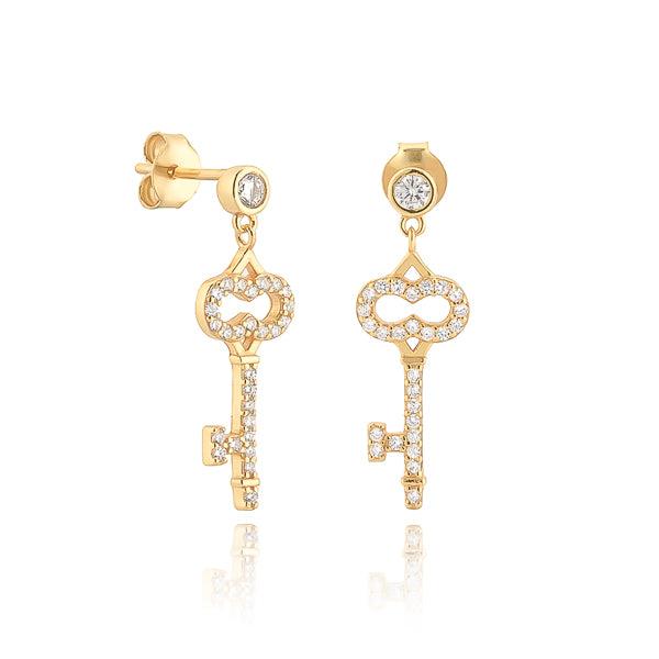 Gold Key Earrings | Womens Drop Earrings Drop Earrings Drop Earrings