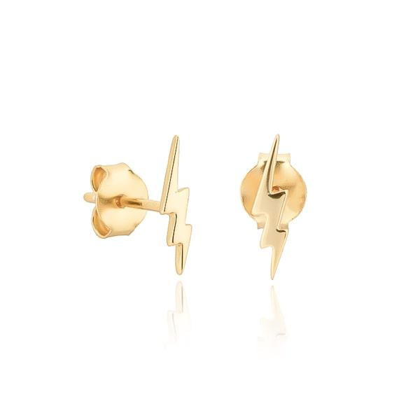 Gold Lightning Bolt Stud Earrings | Womens Stud Earrings Earrings Simple Earrings